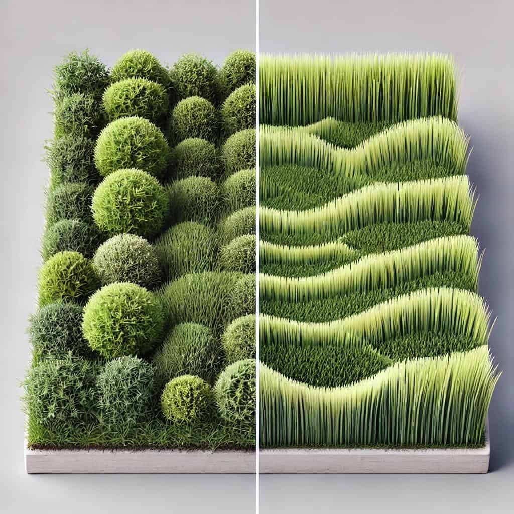 Dog Toilet Training Grass 2024: Everything You Need to Know 5 A visual comparison between real and artificial gr