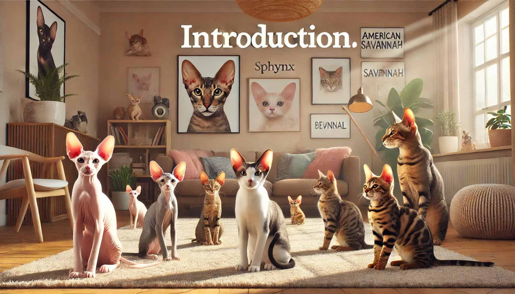 a group of Cat Breeds with Big Ears