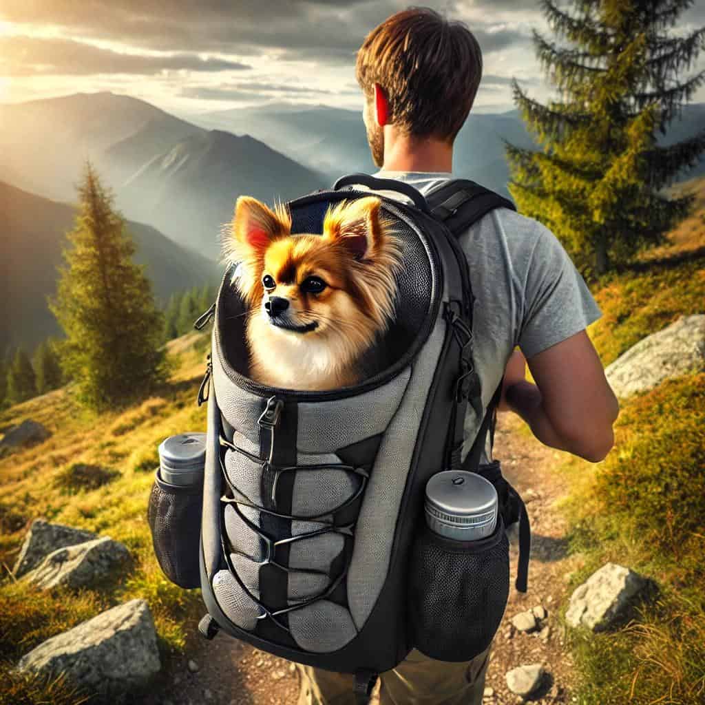Dog Backpacks: Practical and Fun Solutions for Adventurous Dogs 3 a man wearing a Backpacks with a small dog in it