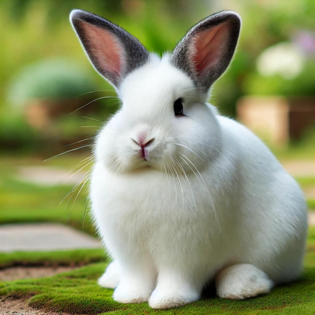 A Californian rabbit, medium-large in size (around 8-10 pounds)