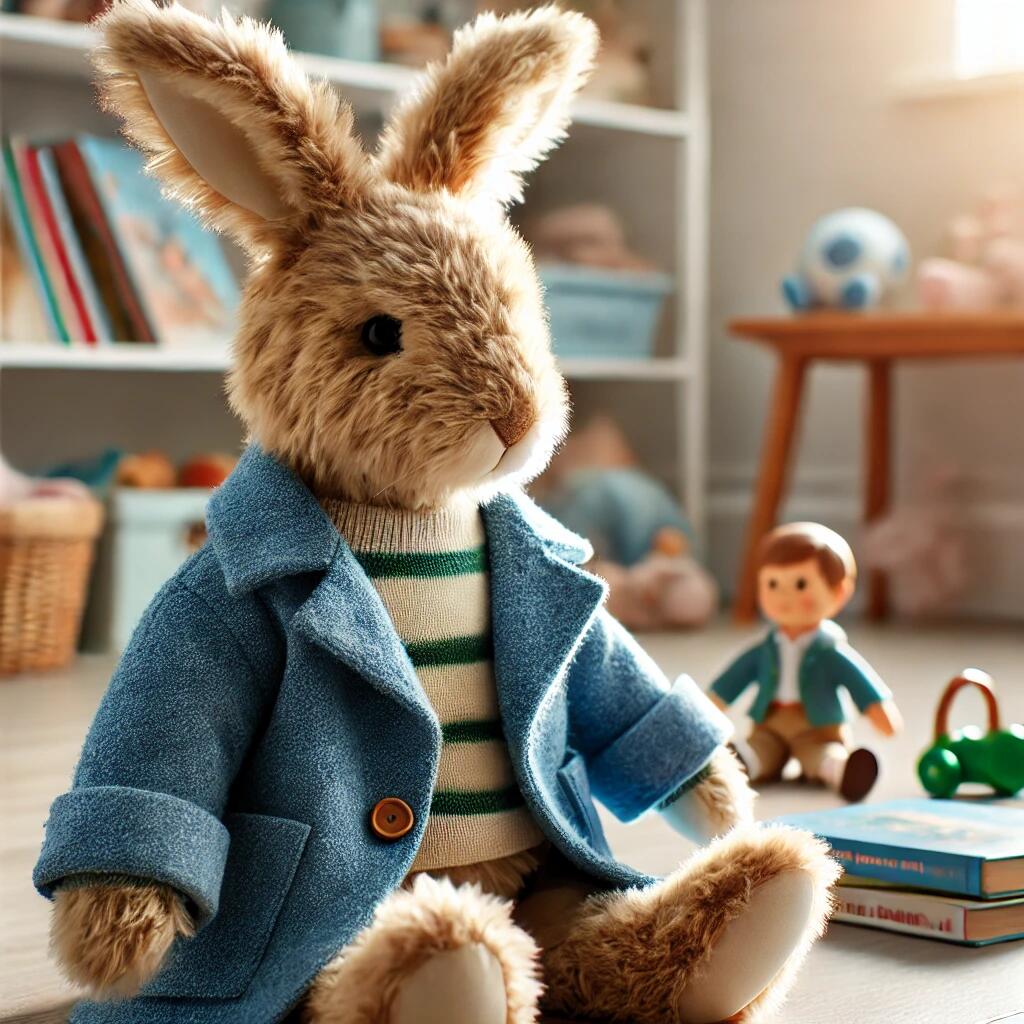 A realistic rabbit plush toy, soft and fluffy