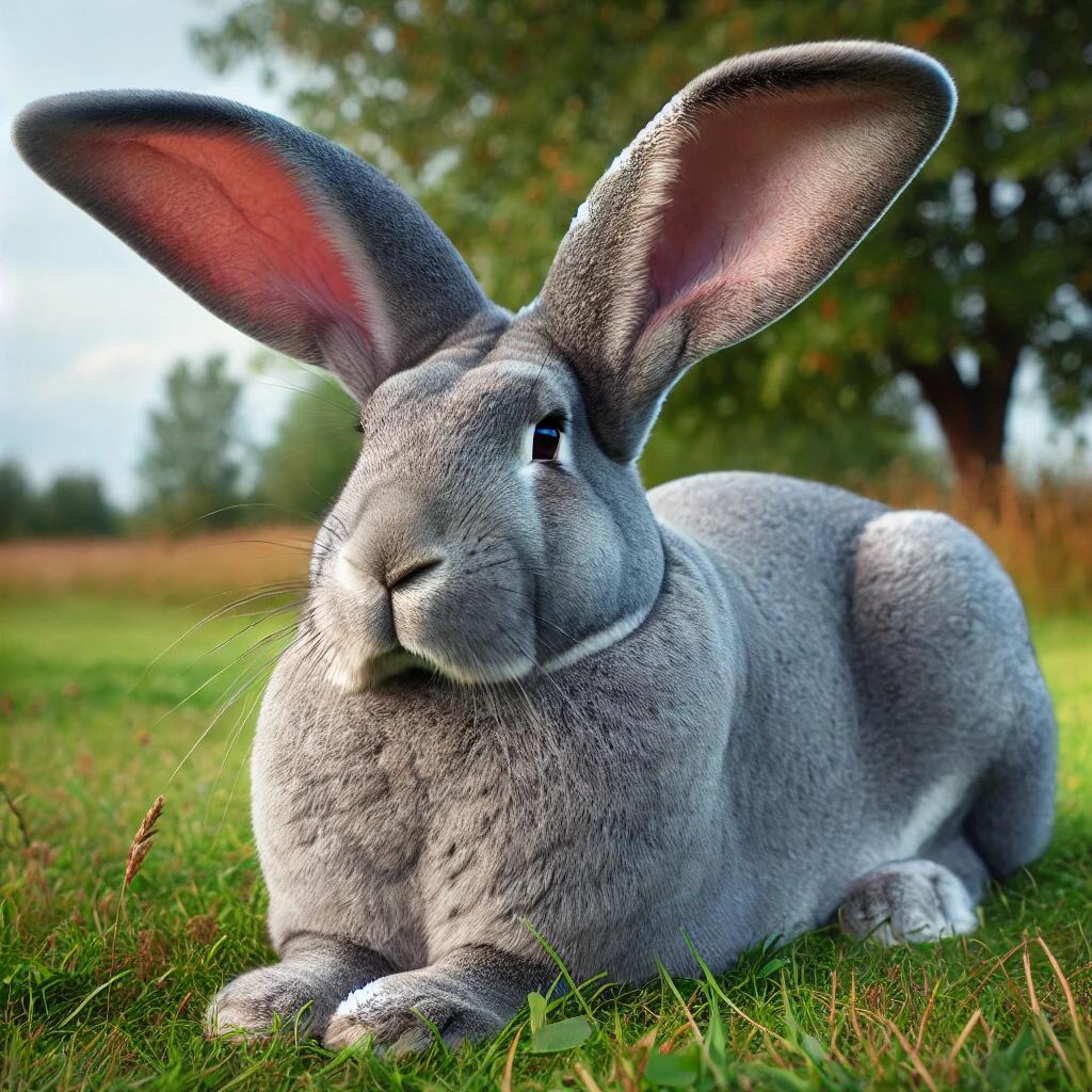  A Giant rabbit breed, such as a Flemish Giant