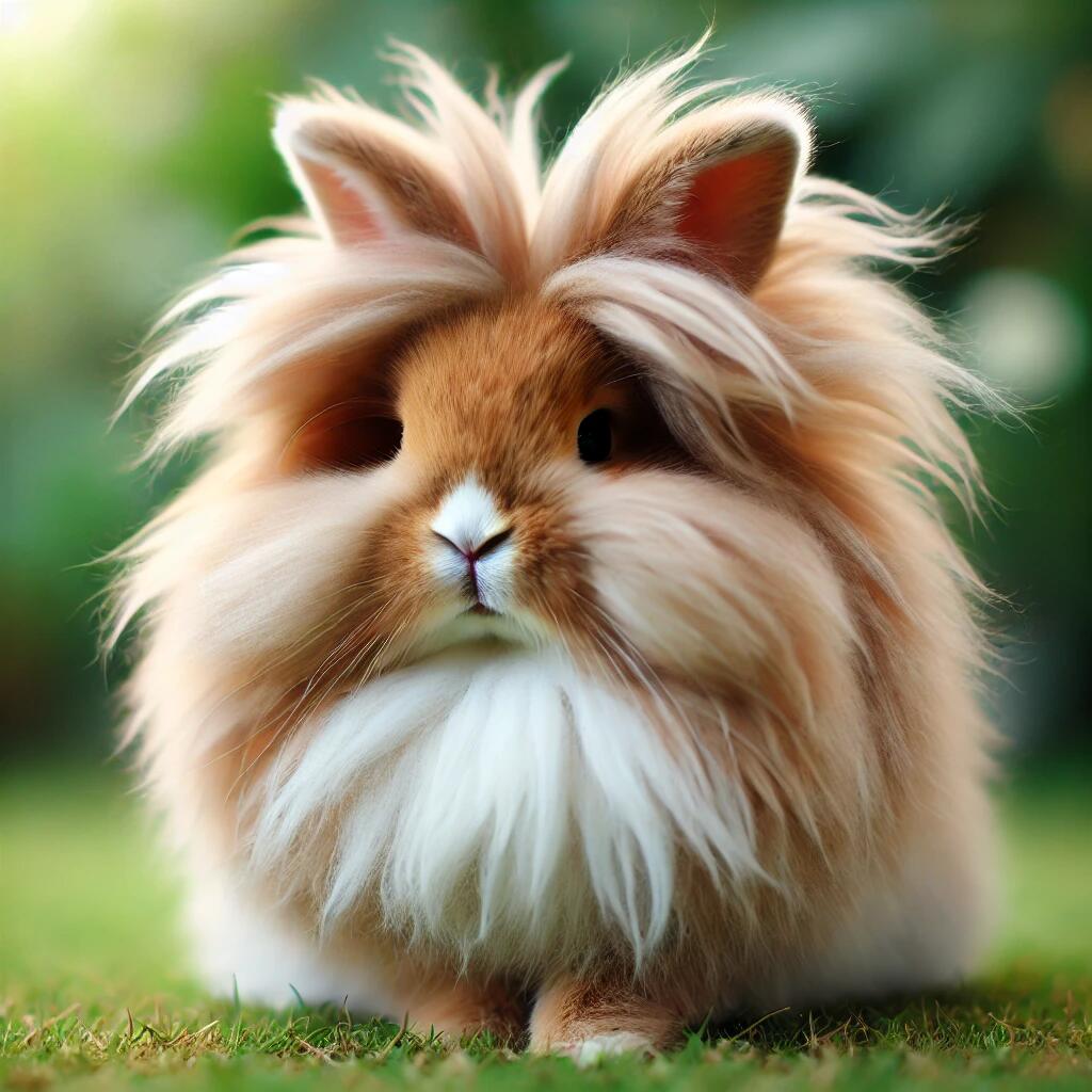 A Lionhead rabbit with a distinctive mane of fur around its head