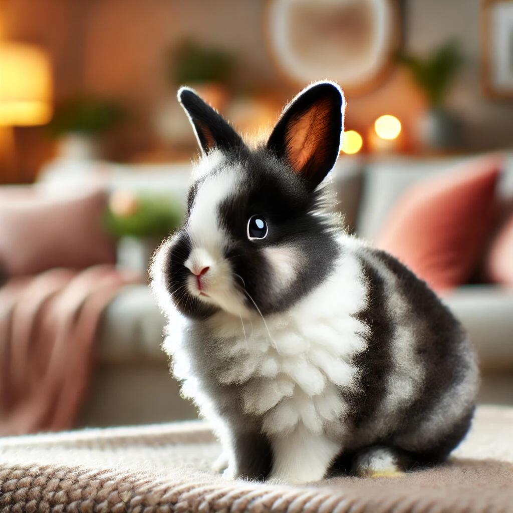 A Mini Rex rabbit, medium-sized (around 3-4.5 pounds)