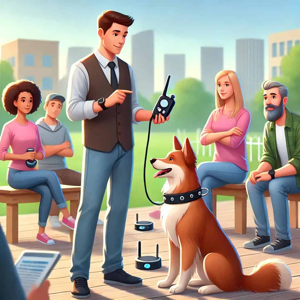 Effective Training Dog Collars for Obedient Pets in 2024 5 a man with a dog wearing a Collar with a device