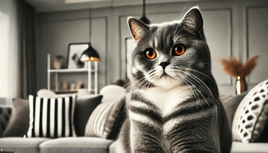 The British Shorthair Cat: Top 7 Breeders 2 An elegant Xzibit British Shorthair cat with a striking coat pattern