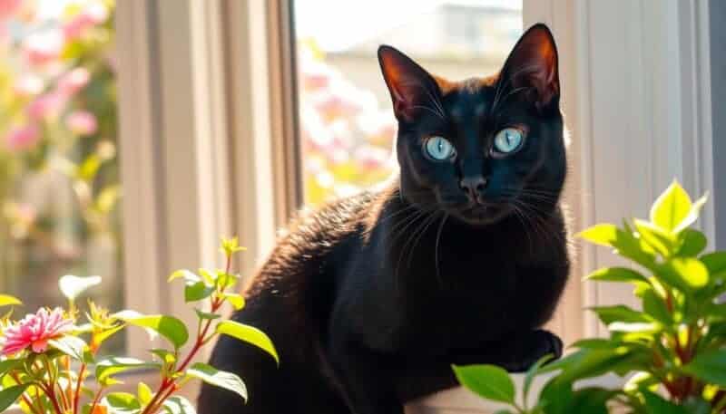 Black cat with blue eyes Black cat with blue eyes
