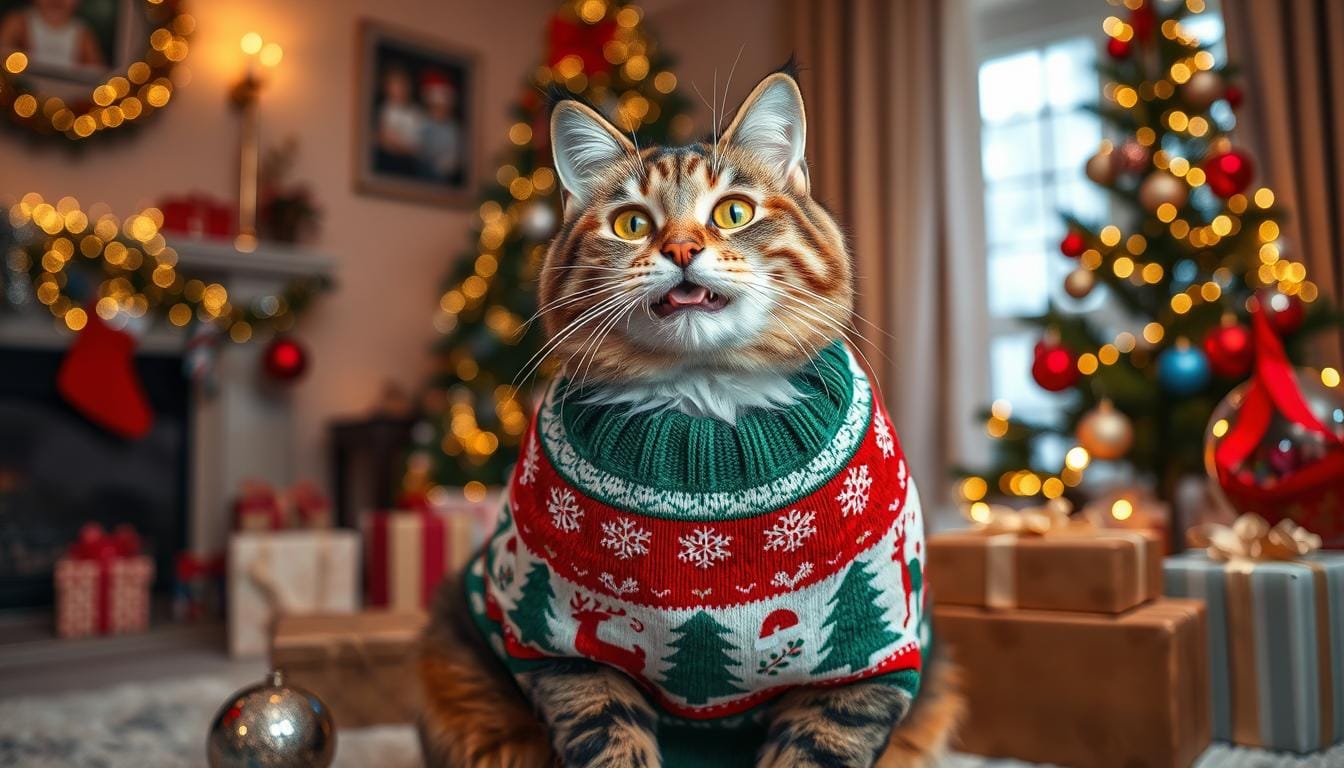 cat christmas sweater