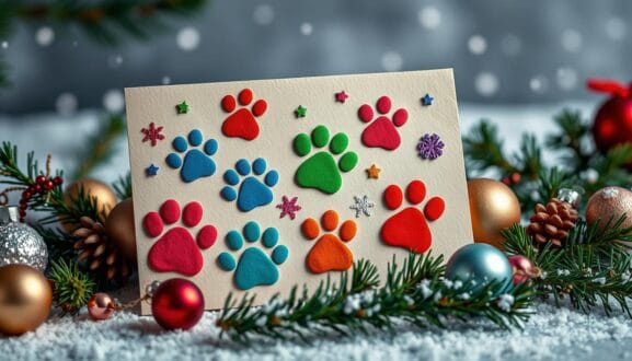 paw print christmas cards paw print christmas cards