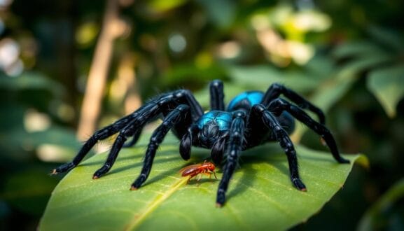 Hunting and feeding behavior of Brazilian Black Tarantula Hunting and feeding behavior of Brazilian Black Tarantula